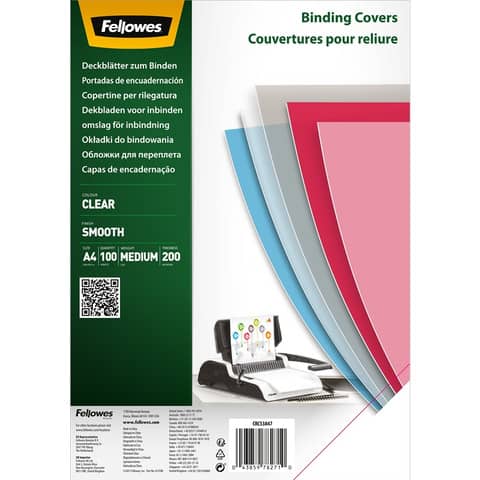 fellowes-copertine-rilegatura-pet-trasparente-conf-100-pezzi-200-micron-5384701