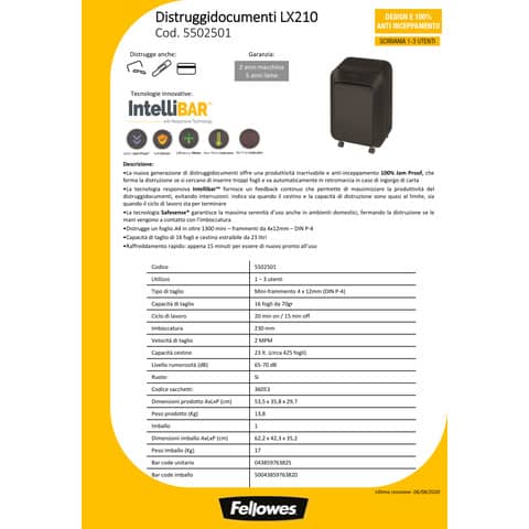 fellowes-distruggidocumenti-powershred-lx210-taglio-mini-frammento-4x12-mm-din-p-4-fino-16-fogli-nero-fw5502501