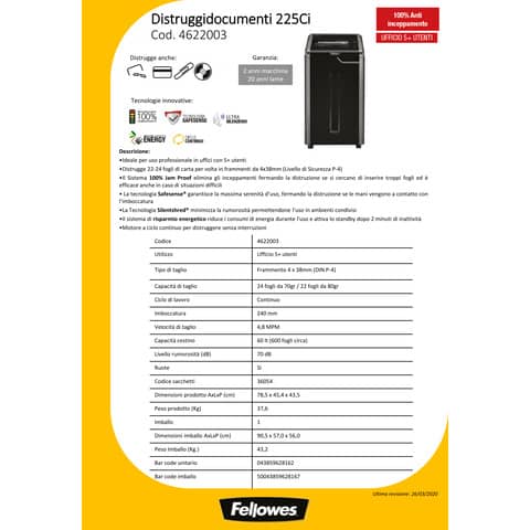 fellowes-distruggidocumenti-uso-frequente-powershred-225ci-p-4-60-l-taglio-frammento-4622003