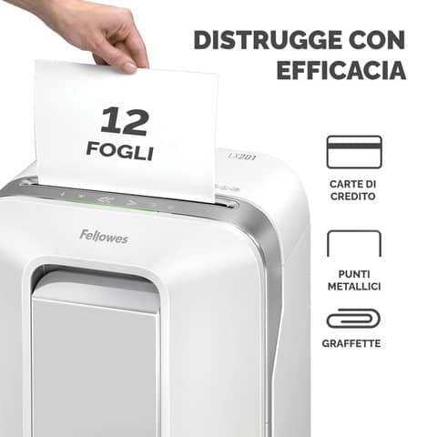 fellowes-distruggidocumenti-uso-personale-lx201-p-5-22-l-taglio-microframmento-bianco-5050101