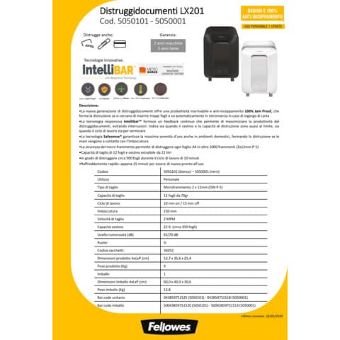 fellowes-distruggidocumenti-uso-personale-lx201-p-5-22-l-taglio-microframmento-bianco-5050101