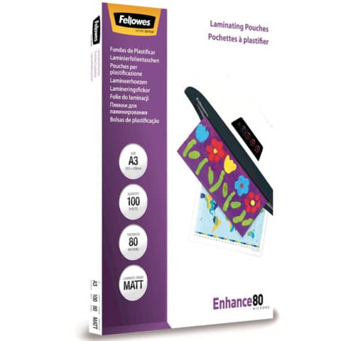 fellowes-pouches-plastificatrici-standard-enhance80-finitura-opaca-2x80-m-a3-conf-100-pezzi-5452003