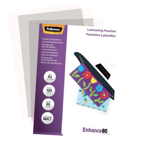 fellowes-pouches-plastificatrici-standard-enhance80-finitura-opaca-2x80-m-a3-conf-100-pezzi-5452003