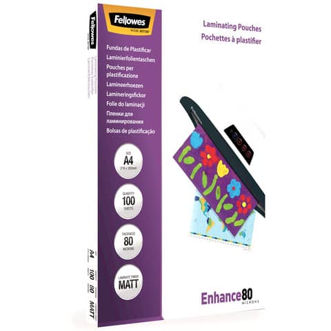 fellowes-pouches-plastificatrici-standard-enhance80-finitura-opaca-2x80-m-a4-conf-100-pezzi-5452103