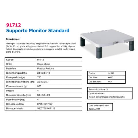 fellowes-supporto-monitor-standard-plastica-riciclata-grigio-10x33x34-cm-91712