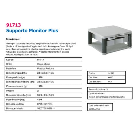 fellowes-supporto-premium-plus-monitor-plastica-riciclata-grigio-34-3x33-3x6-4-16-5-cm-91713