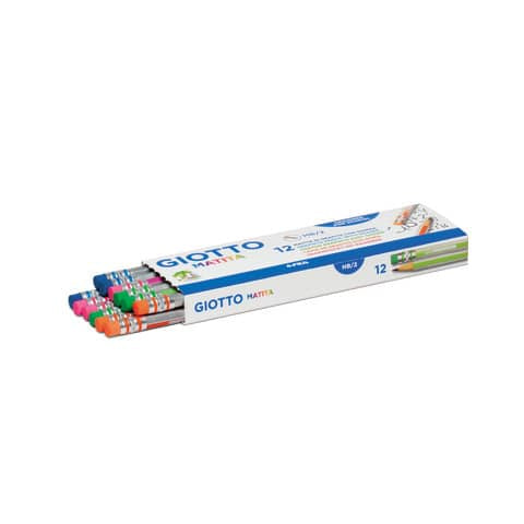 giotto-matita-hb-conf-12-pz-gommino-fusto-colorato-f233200