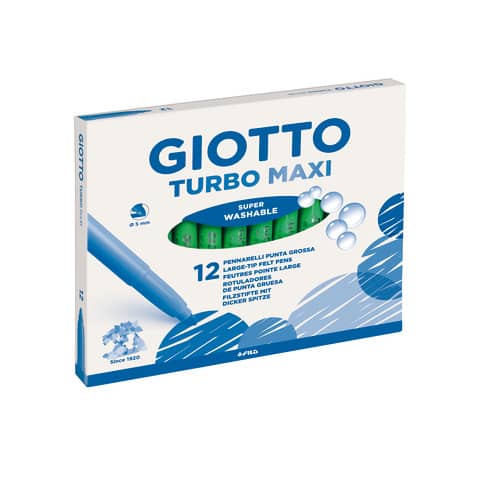 giotto-pennarello-turbo-maxi-punta-grossa-fibra-5-mm-verde-chiaro-conf-12-pezzi-f456018