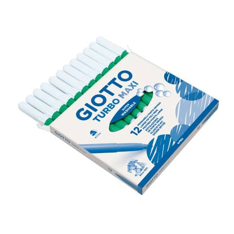 giotto-pennarello-turbo-maxi-punta-grossa-fibra-5-mm-verde-chiaro-conf-12-pezzi-f456018