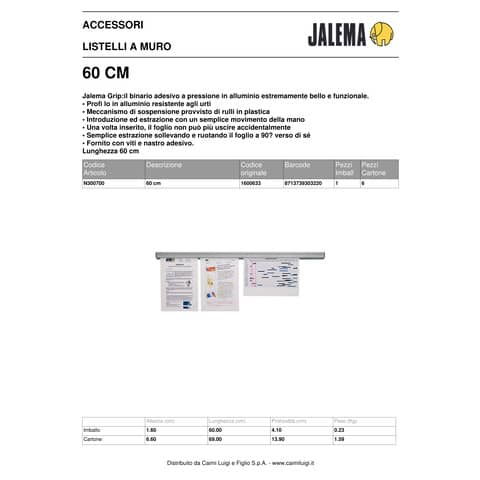 jalema-binario-adesivo-porta-documenti-grip-60-cm-alluminio-grigio-n300700