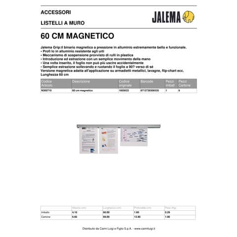 jalema-binario-magnetico-porta-documenti-grip-60-cm-alluminio-grigio-n300710