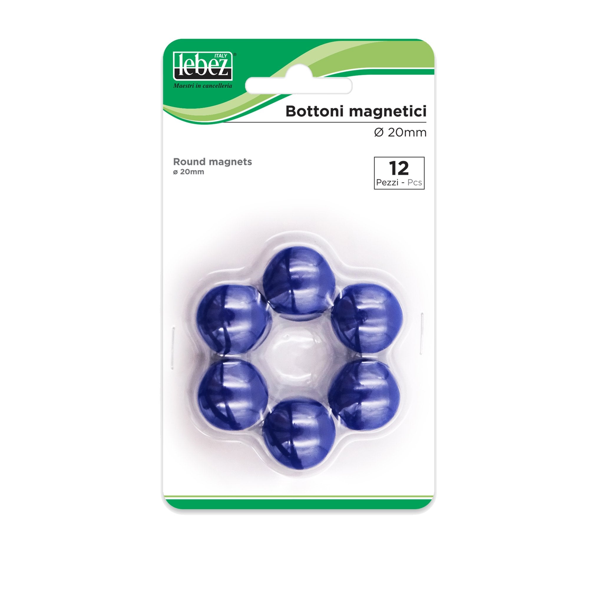 lebez-blister-12-magneti-mr-20-blu-diam-20mm