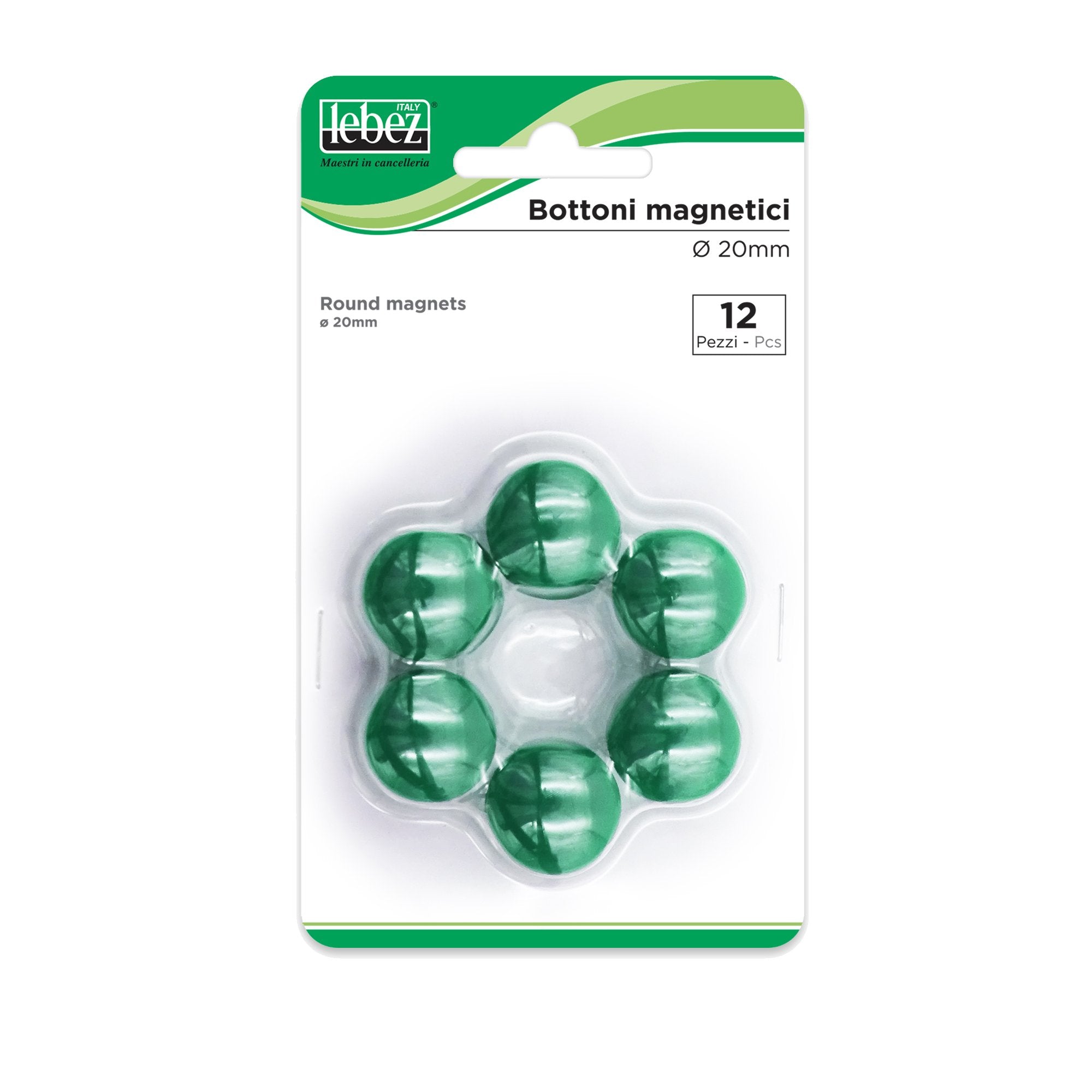 lebez-blister-12-magneti-mr-20-verde-diam-20mm