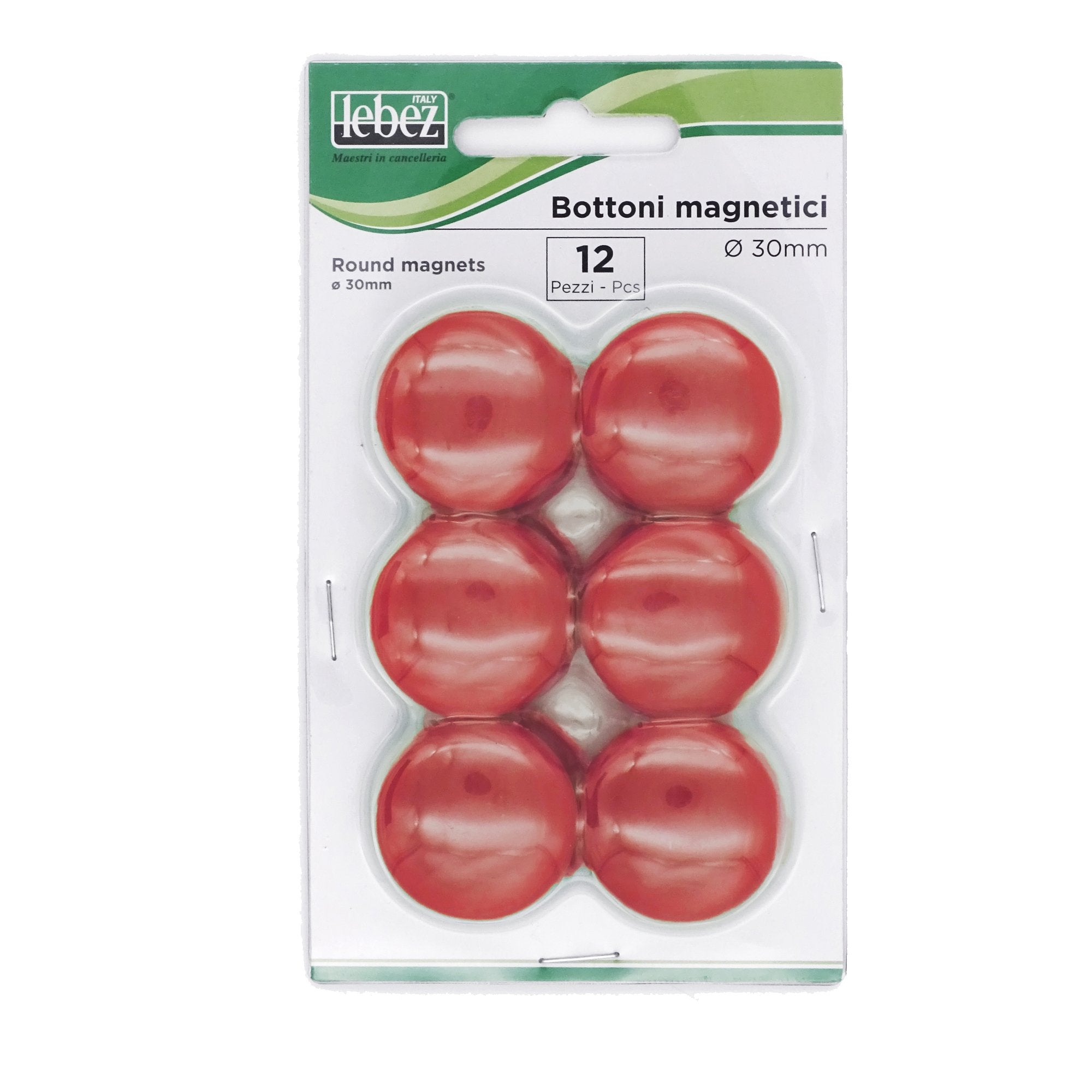 lebez-blister-12-magneti-mr-30-rosso-diam-30mm