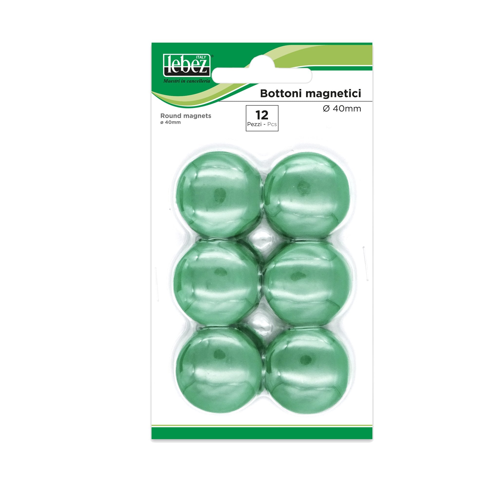 lebez-blister-12-magneti-mr-40-verde-diam-40mm