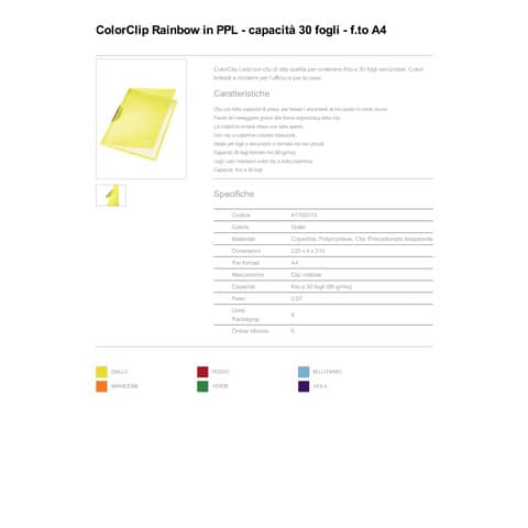 leitz-cartelline-archiviazione-clip-max-30-fogli-color-clip-rainbow-ppl-a4-giallo-41760115