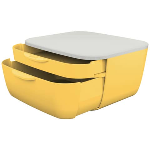 leitz-cassettiera-cosy-2-cassetti-25x14-3x27-5-cm-giallo-caldo-53570019