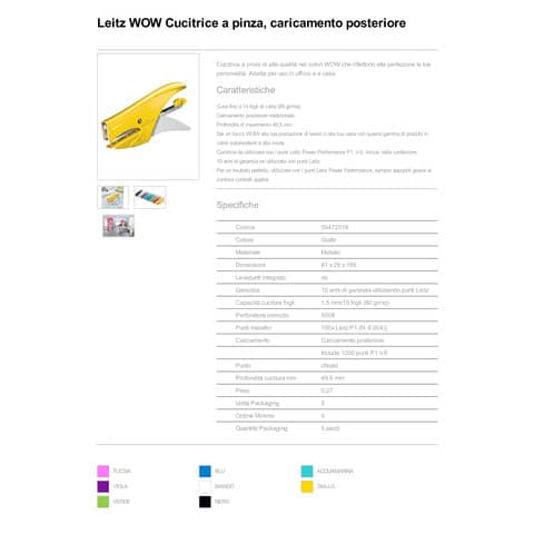 leitz-cucitrice-fino-15-fogli-5547-wow-giallo-metallizzato-55472016