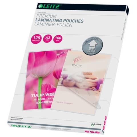 leitz-pouches-plastificatrici-ilam-a3-trasparente-125-micron-conf-100-pezzi-74880000