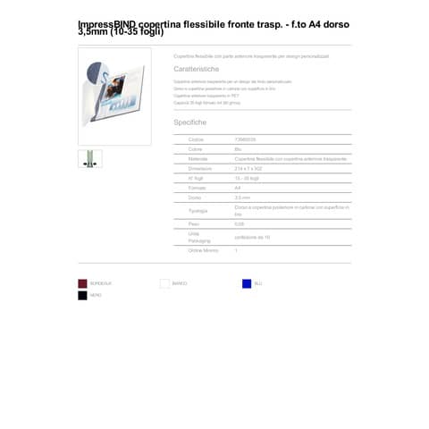 leitz-scatola-10-copertine-impressbind-3-5mm-blu-flessibile