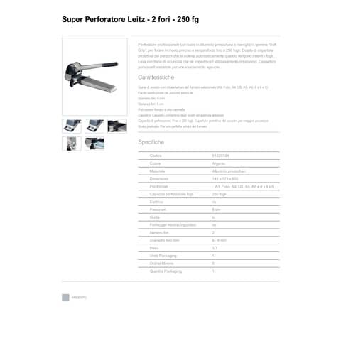 leitz-superperforatore-2-fori-5182-metallo-grigio-fino-250-fogli-51820184