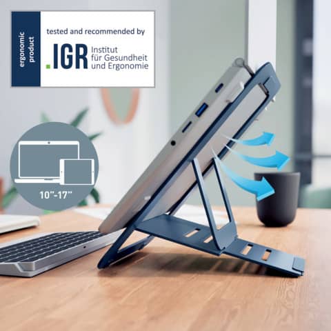 leitz-supporto-laptop-regolabile-ultrapiatto-alluminio-ergo-grigio-scuro-300x10x210-mm-63460089
