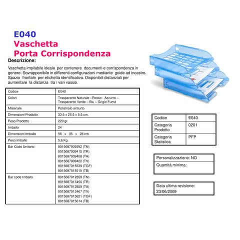 leonardi-vaschetta-portacorrispondenza-modula-polistirolo-blu-26x34-5x6-5-cm-e040bn