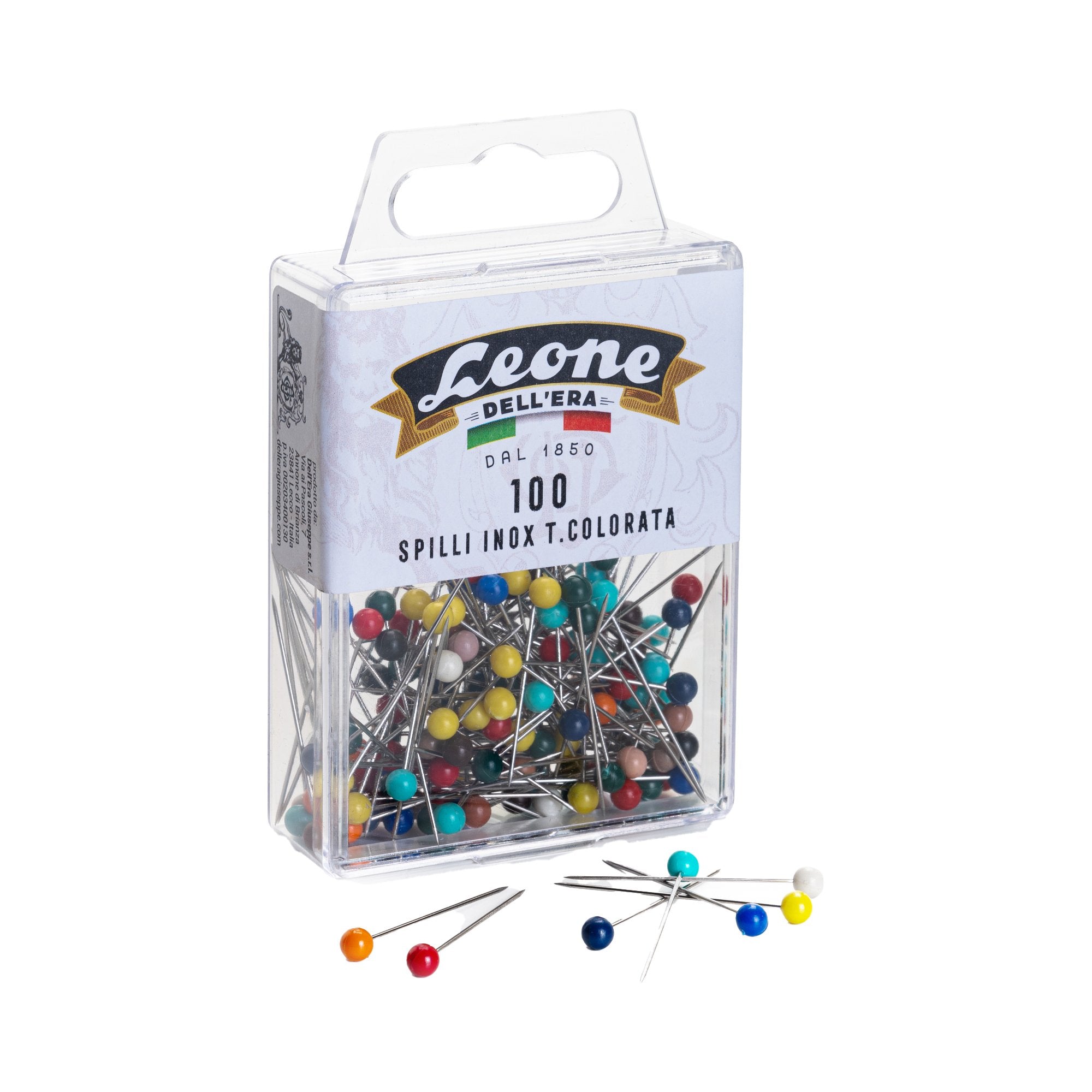 leone-100-spilli-acciaio-inox-testa-plastica-colorata