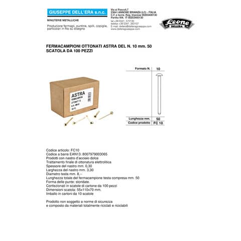 leone-dell-era-fermacampioni-dellera-acciaio-testa-bombata-n-10-51-mm-ottone-scatola-100-pz-fc10