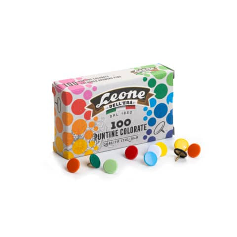 leone-dell-era-puntine-disegno-leone-dellera-diametro-testa-9-5-mm-colori-assortiti-scatola-cartone-100-pezzi-ppc10012