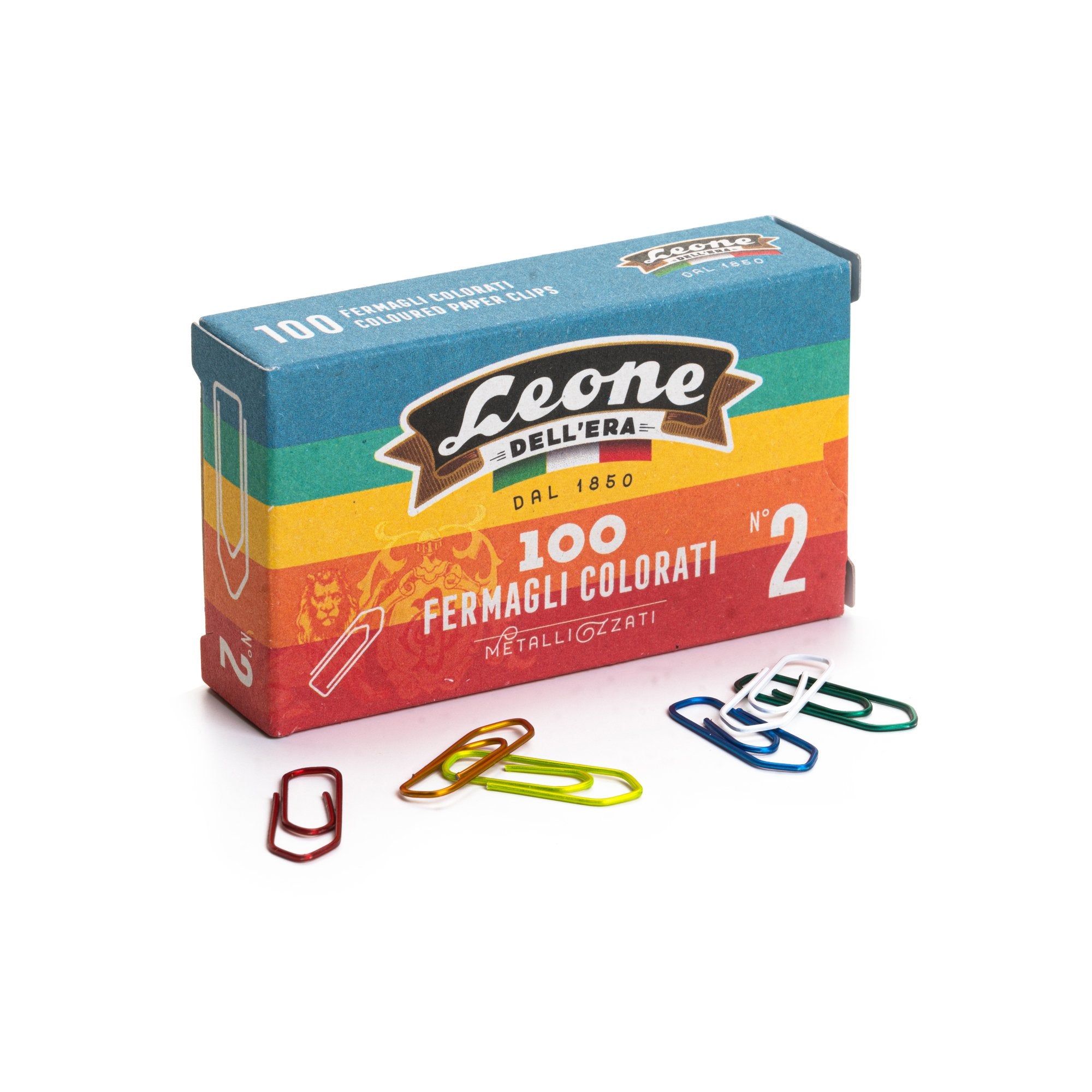 leone-scatola-100-fermagli-colorati-metallizzati-n-2-mm26-color