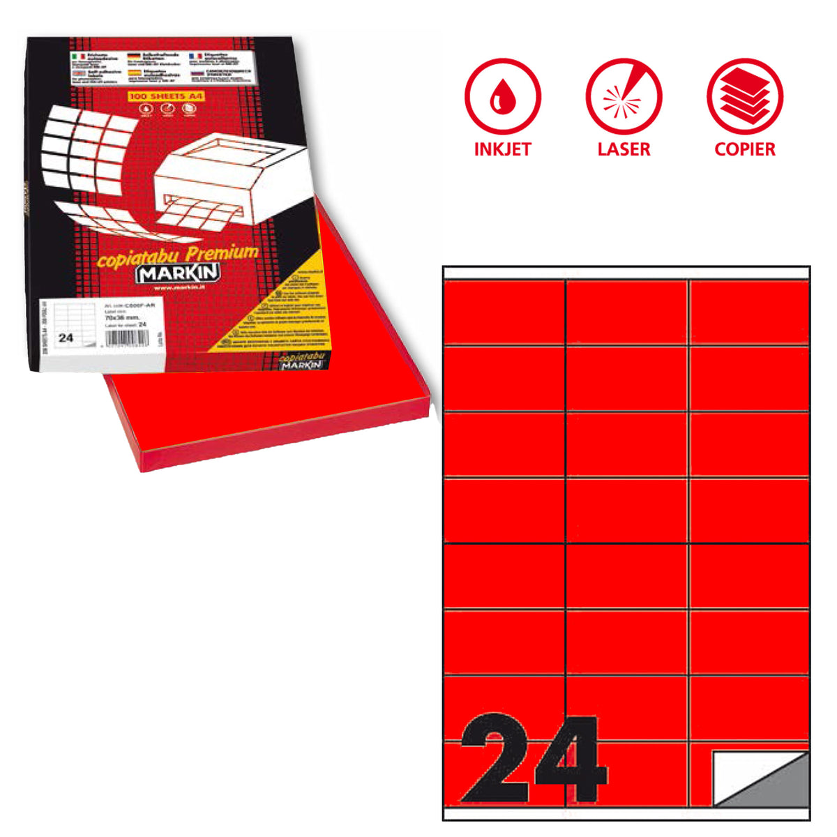 markin-etichetta-adesiva-c-500-rosso-fluo-100fg-a4-70x36mm-24et-fg