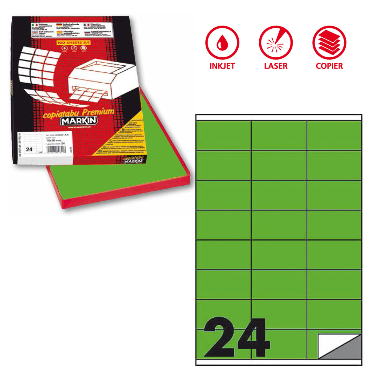 markin-etichetta-adesiva-c-500-verde-fluo-100fg-a4-70x36mm-24et-fg