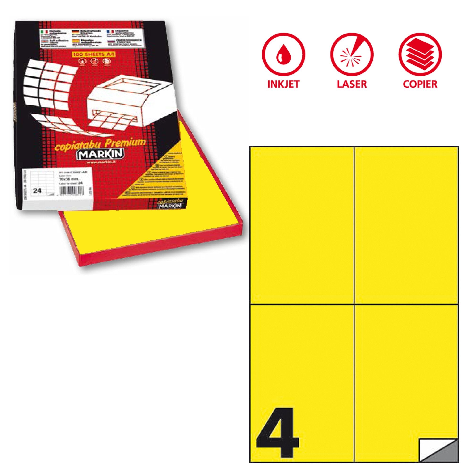 markin-etichetta-adesiva-c-519-giallo-fluo-100fg-a4-105x148mm-4et-fg