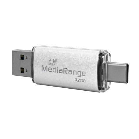 media-range-chiavetta-usb-3-0-spina-usb-type-c-32-gb-argento-mr936