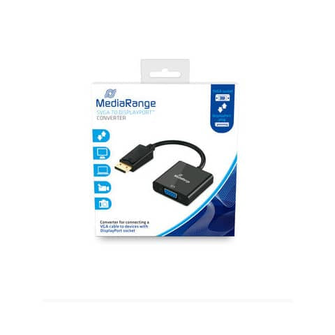 media-range-convertitore-displayport-svga-presa-vga-spina-dp-15-cm-nero-mrcs173