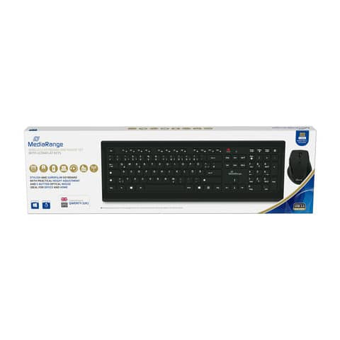 media-range-set-tastiera-mouse-wireless-querty-nero-mros104-uk