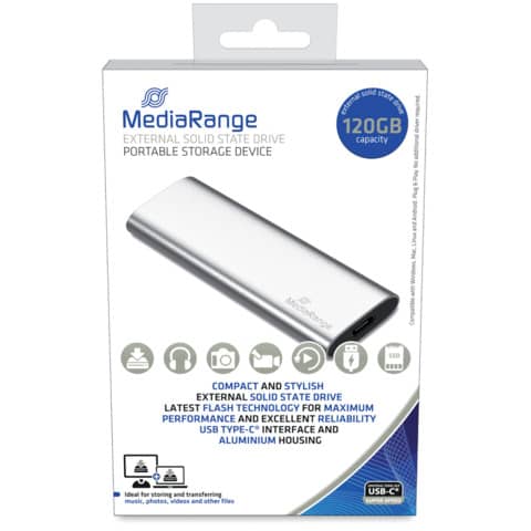 media-range-unita-ssd-esterna-usb-type-c-120-gb-argento-mr1100