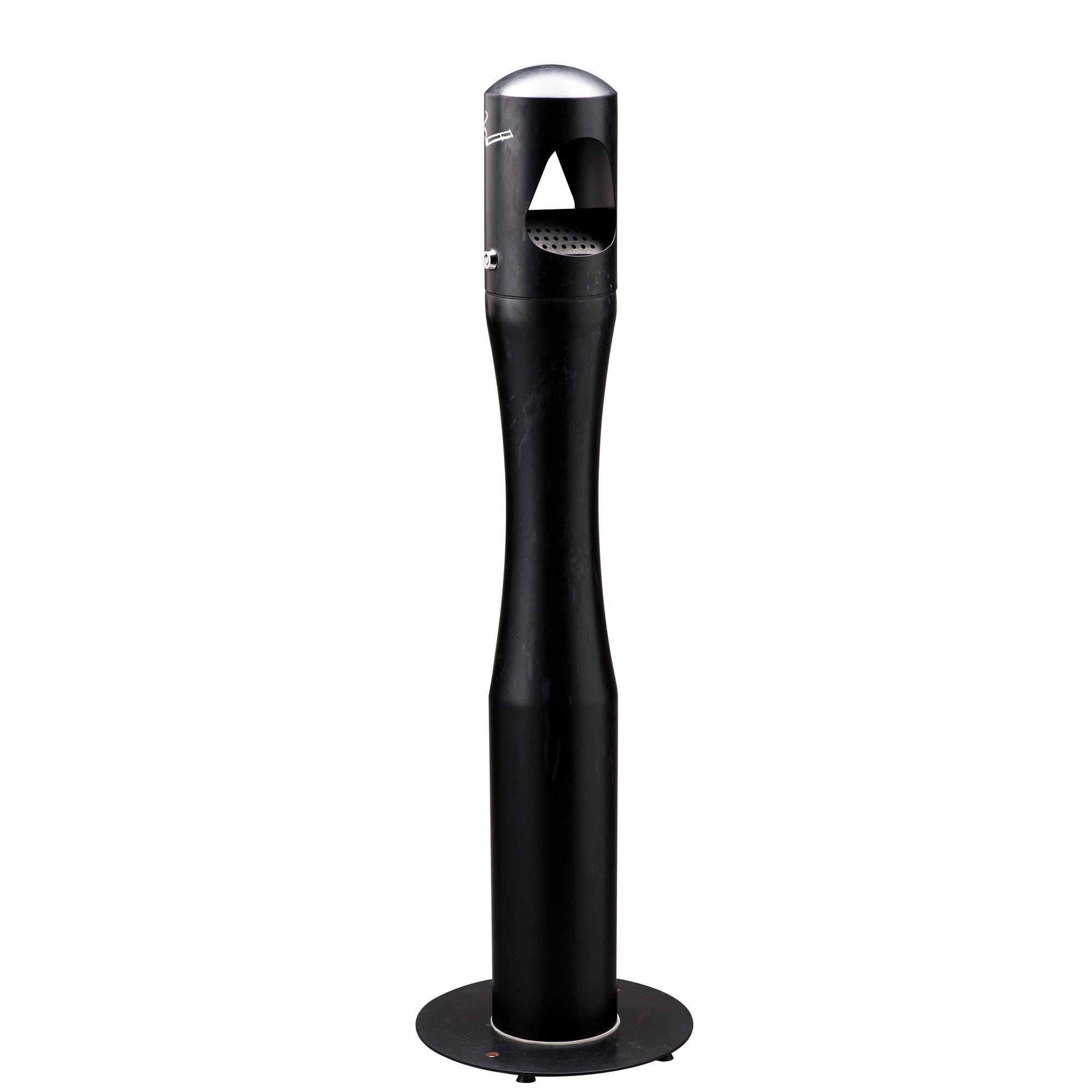 medialinternational-portacenere-colonna-h108cm-acciaio-nero