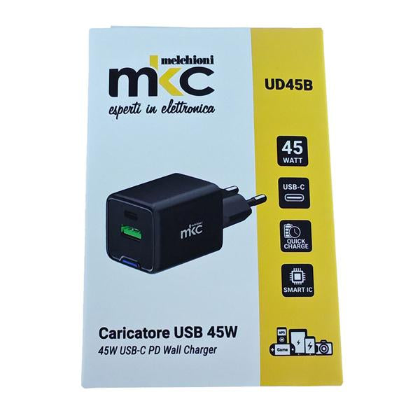 mkc-caricatore-usb-45w-1-usb-c-1-usb-a-nero-