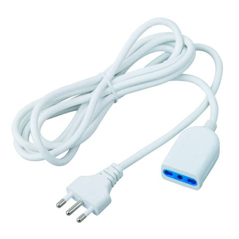 mkc-prolunga-elettrica-spina-16a-presa-10-16a-cavo-3x1-mmq-bianca-cavo-3-m-492517384