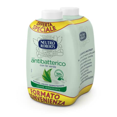 neutro-roberts-ricarica-sapone-antibatterico-te-verde-200-ml-conf-2-pezzi-7004646
