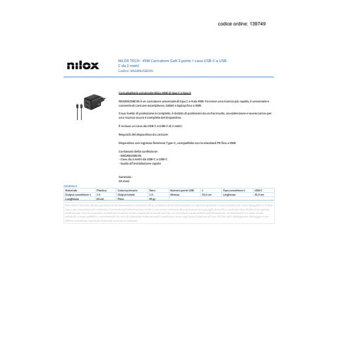 nilox-tech-caricatore-parete-gan-45w-1x-usb-c-1x-usb-a-colore-nero-nxganusbc45