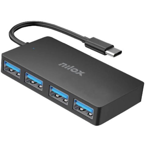 nilox-tech-hub-slim-usb-c-4x-usb-a-3-2-gen-1-superspeed-fino-5-gbps-7-6x4-1x1-1-cm-colore-nero-