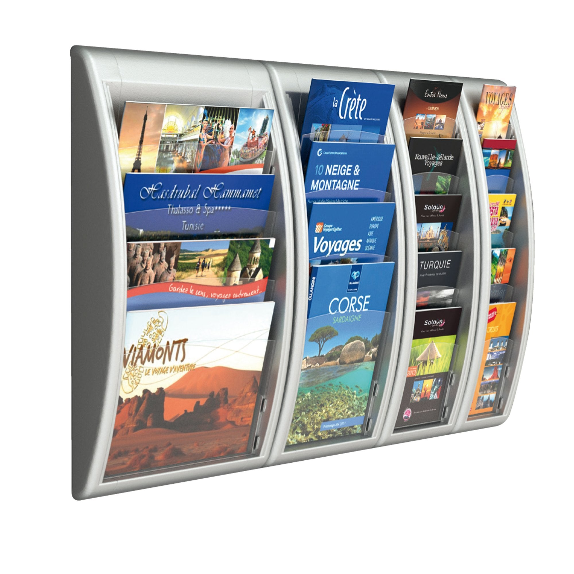 paperflow-espositore-parete-4-tasche-a4-orizzontali-grigioquick-fit-system