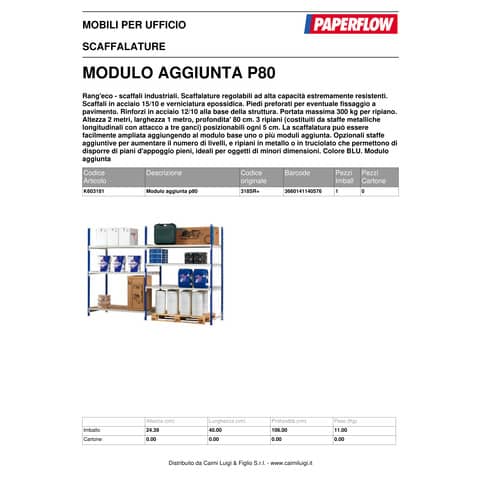 paperflow-modulo-aggiuntivo-scaffalatura-incastro-rangeco-regolabile-3-ripiani-blu-k603181