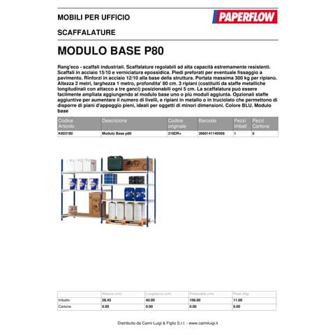 paperflow-modulo-base-scaffalatura-incastro-rangeco-regolabile-3-ripiani-blu-k603180