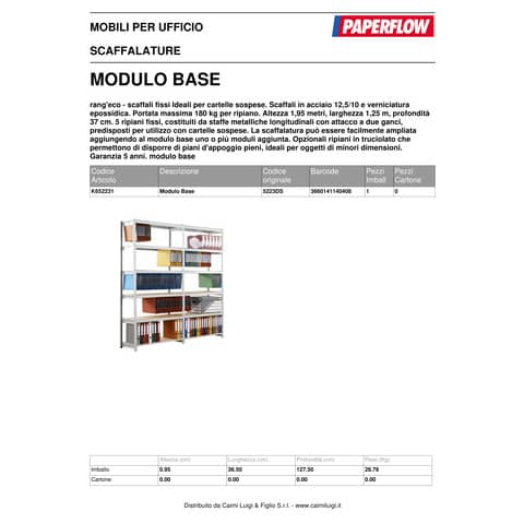 paperflow-scaffalatura-metall-rangeco-incastro-5-ripiani-cartelle-sospese-modulo-base-grigio-k652231