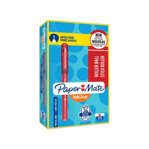 papermate-penna-roller-inkjoy-punta-ago-fine-0-5-mm-conf-12-rosso-1986308