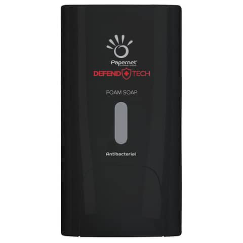 papernet-dispenser-antibatterico-sapone-schiuma-defend-tech-22x11-6x13-9-cm-capacita-0-5-l-nero-417206